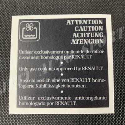 Sticker Attention Liquide de Refroidissement C16 / Williams