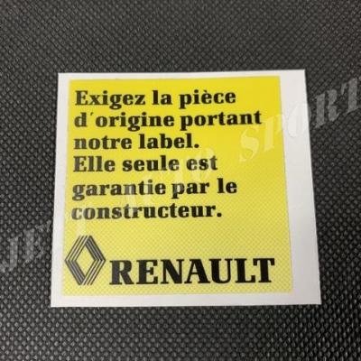 Sticker Renault Exigez Pièce Origine Portant Notre Label C16