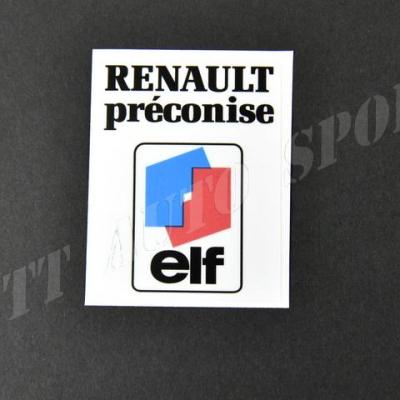 Sticker Renault préconise Elf Clio 16 / R19 16S