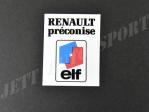 Sticker renault preconise elf