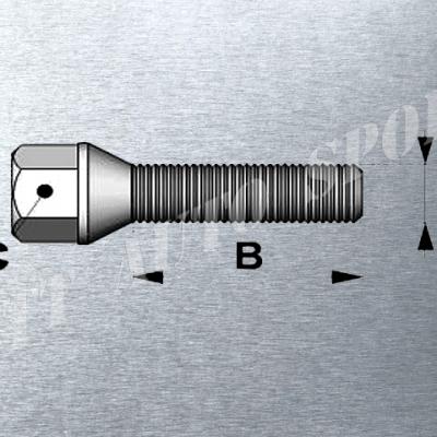 Vis de roue 12X150 assise conique tête 19mm différentes longueurs
